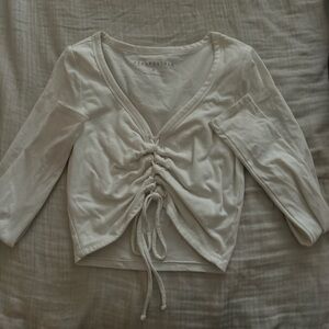 white aero cropped long sleeve